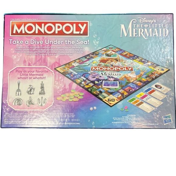 Monopoly Disney's Little‎ Mermaid Edition Board Game 2-6 Players Complete - Picture 2 of 3